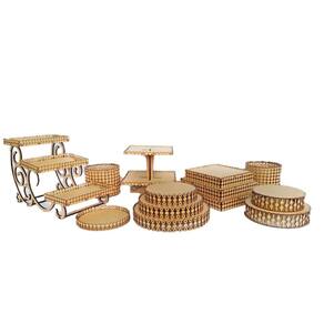Kit festa provençal arabesco meia pérola mdf cru deação