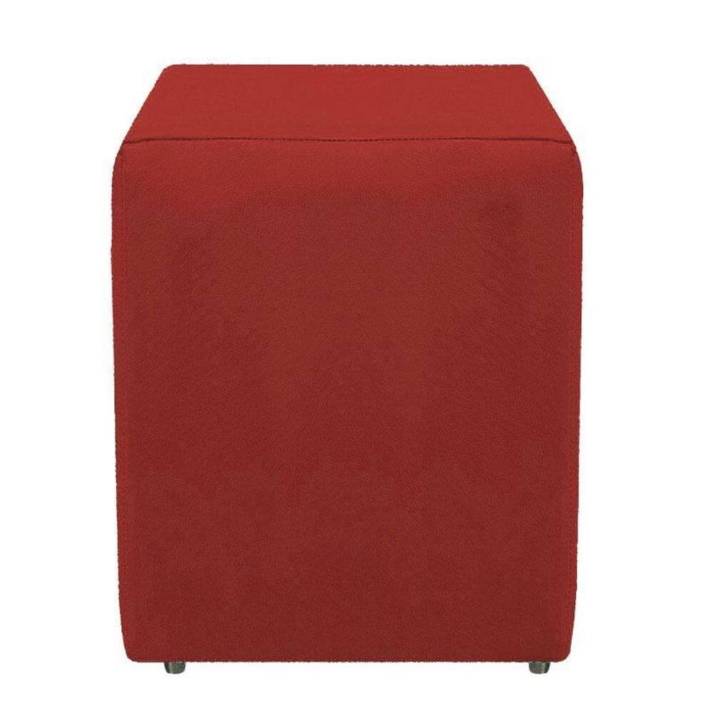 Puff puf suede vermelho decorativo quadrado super