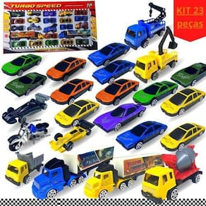 Kit 25 carrinhos de metal carro de brinquedo miniaturas