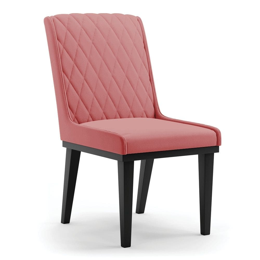 Cadeira Sala de Jantar Base Madeira Preto Sofia Suede D03 - D`Rossi