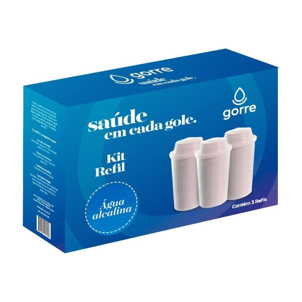 Jarra purificadora de agua alcalina azul com refil - gorre