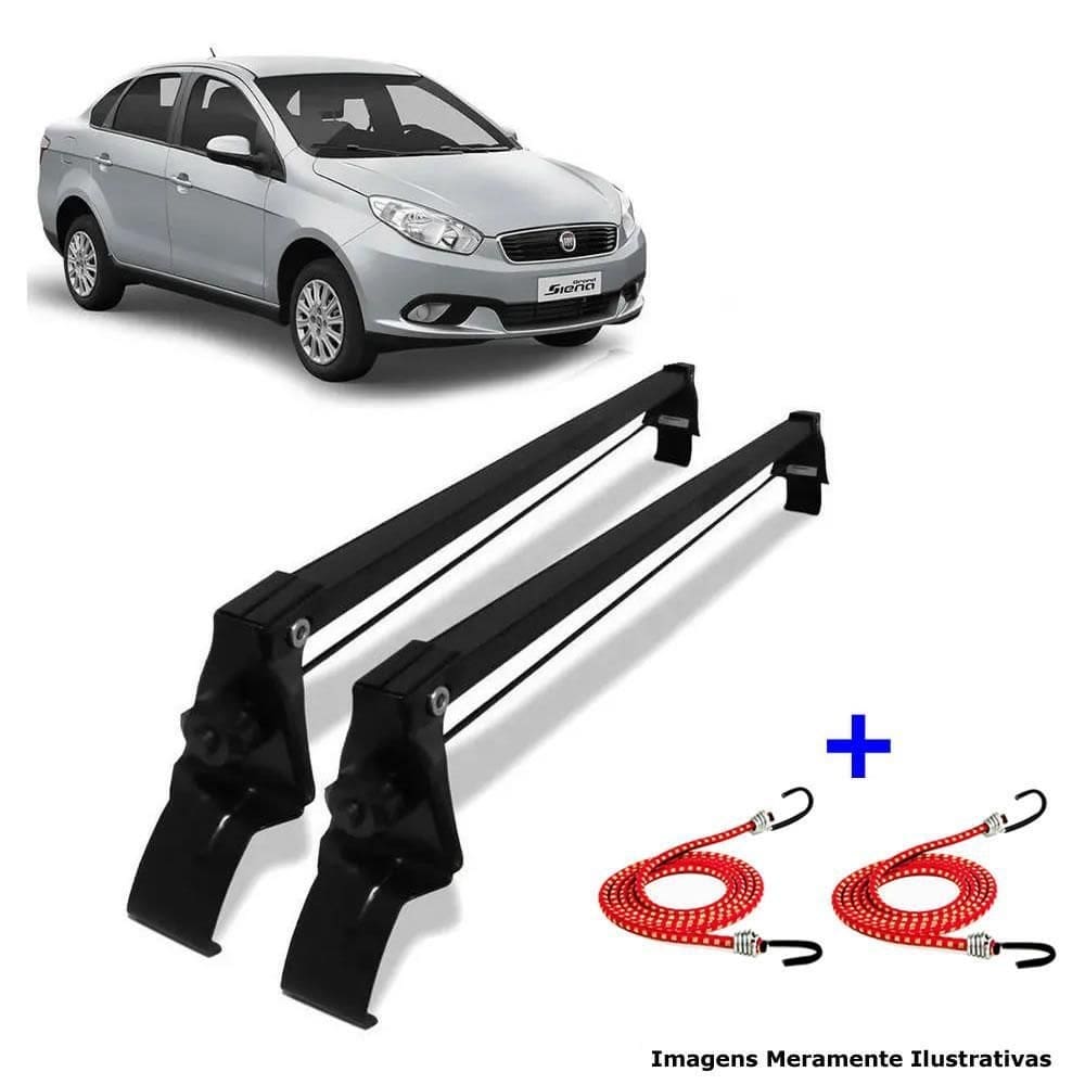 Rack de teto fiat grand siena 2013 a 2019 + 2 elástico carga