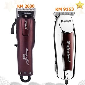 Combo maquina corte profissional kemei 2600 +acabamento 9163