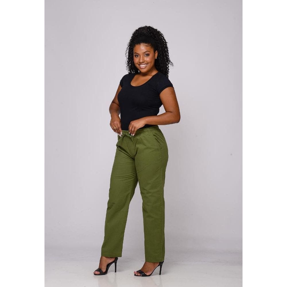 Calça Feminina Elástico 7928 Verde Folha [F075]