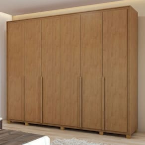Guarda-Roupa Casal Imperatore 6 Portas 6 Gavetas 100% Mdf 81668.284 Amêndoa Clean - Móveis Lopas