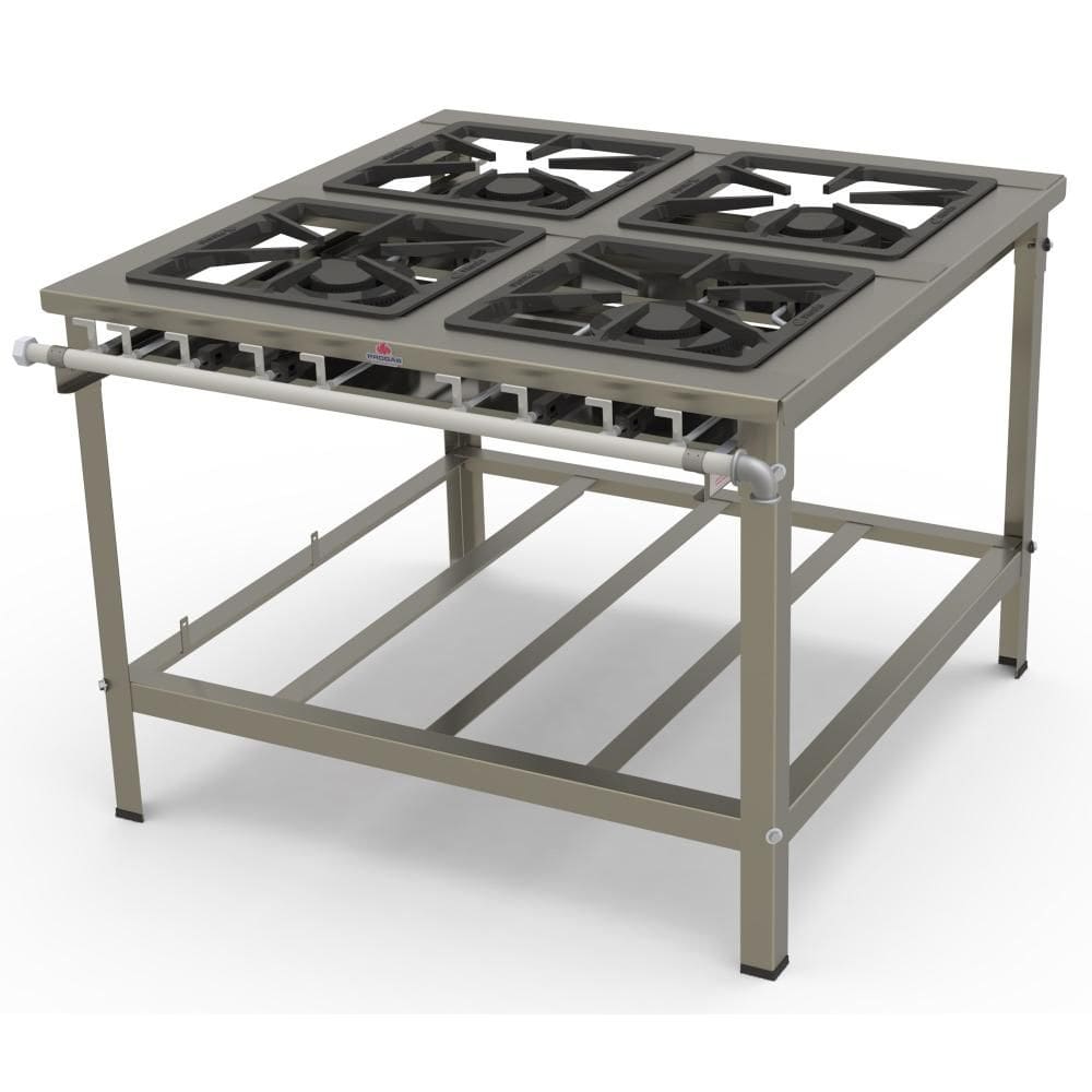 Fogão Progás Inox 4 Queimadores Duplos de Encosto PMDINOX-400F
