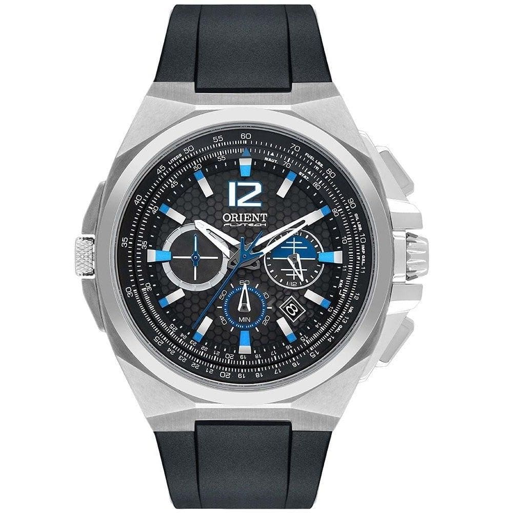 Relógio orient flytech mbtpc007 g2px titanium prata borracha