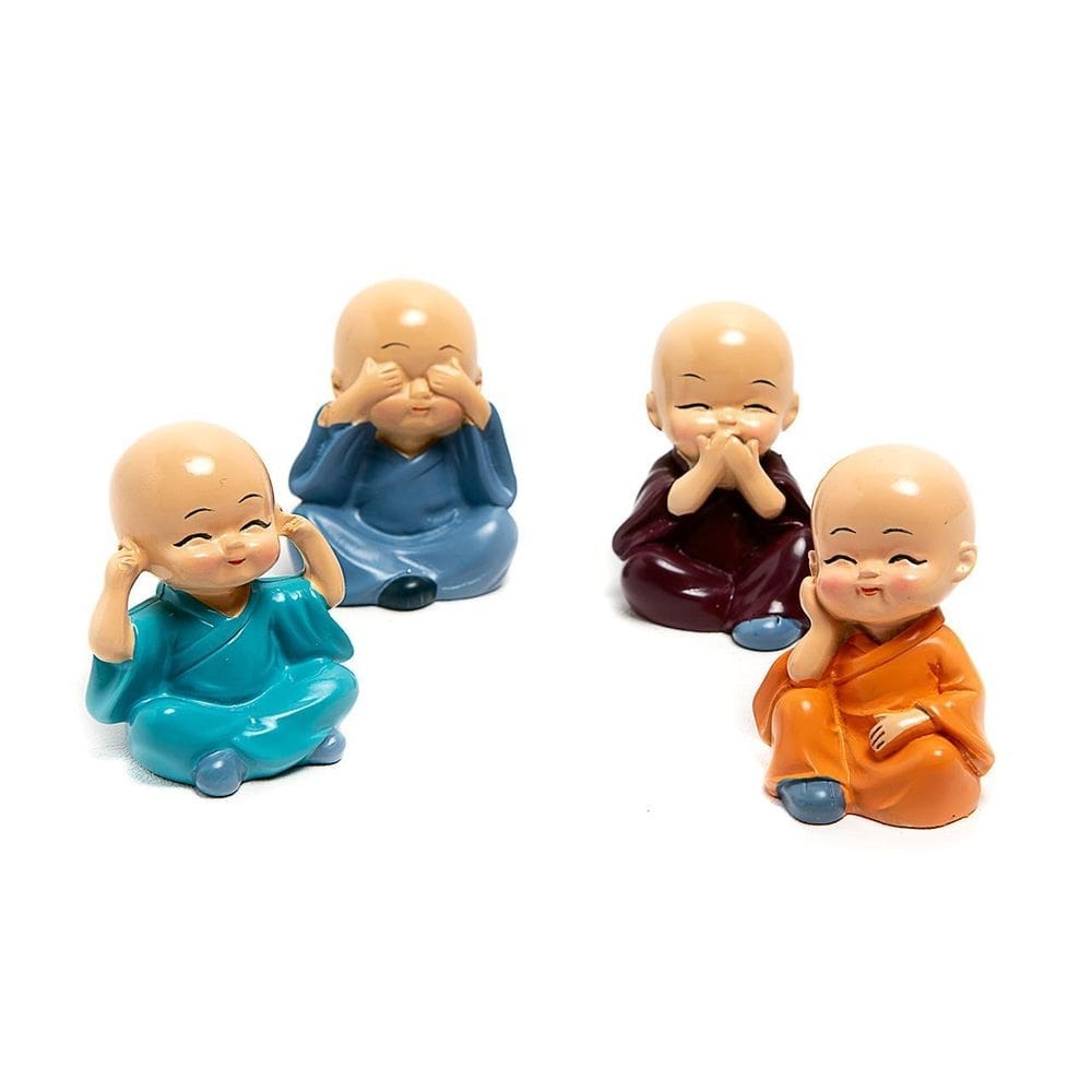 Buda budinhas sábios monges bebês conjunto 4 peças 5,5 cm