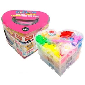 Kit Pulseira Infantil 4500 Peças Maleta Coração -Shiny Toys
