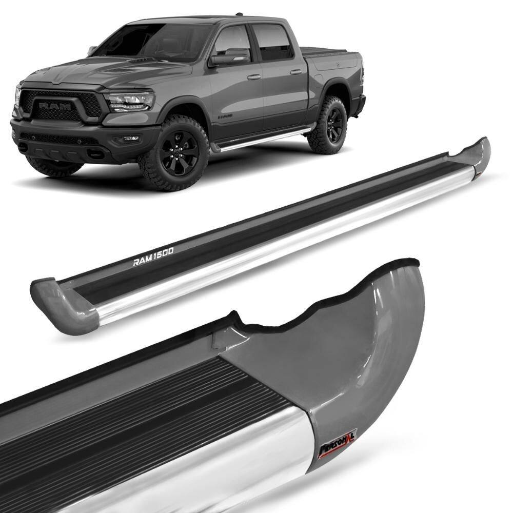 Estribo Dodge Ram 1500 2021 a 2023 Pers. Cinza Maximum Steel