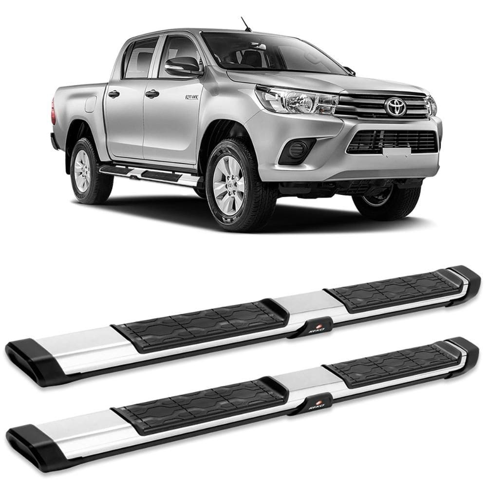 Estribo Hilux 2016 a 2021 Alumínio Cromado Keko My Road