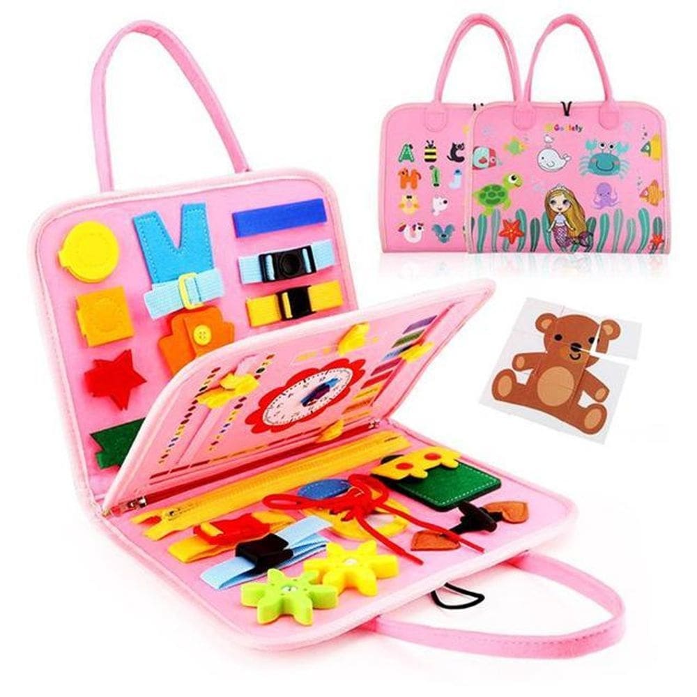 Bolsa maleta infantil montessori pedagógica - cor rosa