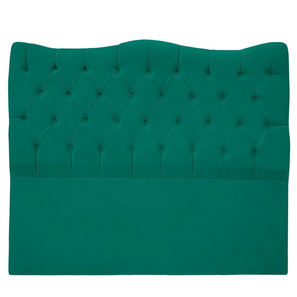 Cabeceira Casal 140cm Dunas Veludo Verde - Montanaris Decor