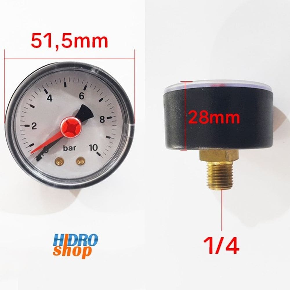 Manômetro Angular 1/4” 10 Bar - 00612442