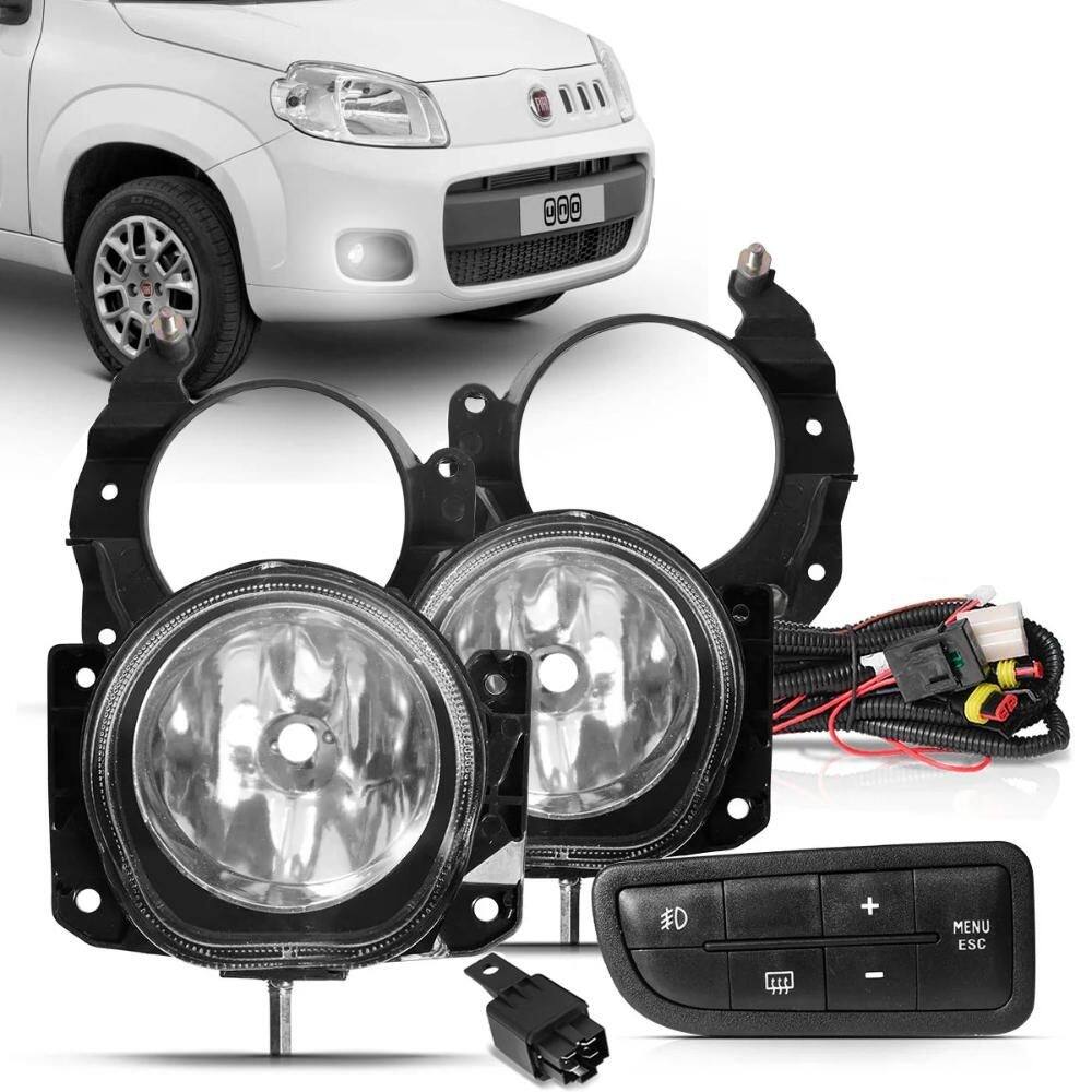 Kit Farol Milha Uno 2011 a 2014 Auxiliar Neblina Botão