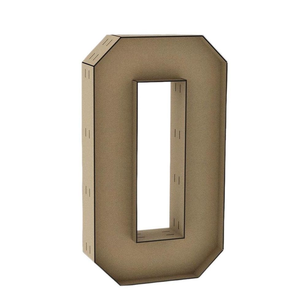 Número 0 letra caixa grande mdf 100cm de altura decoração