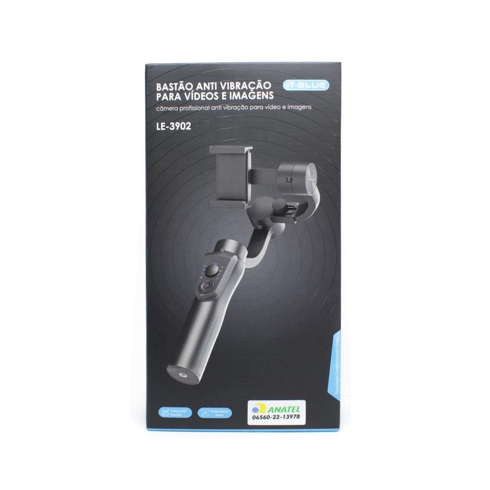Suporte estabilizador gimbal câmera celular 3 eixos it-blue