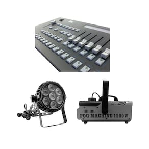 Kit 04 Par Led 6In + Mesa Controladora + Maquina De Fumaça