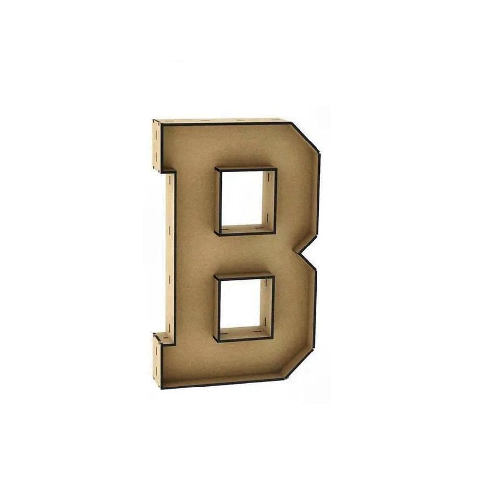 Letra caixa grande b mdf 30cm de altura decoração