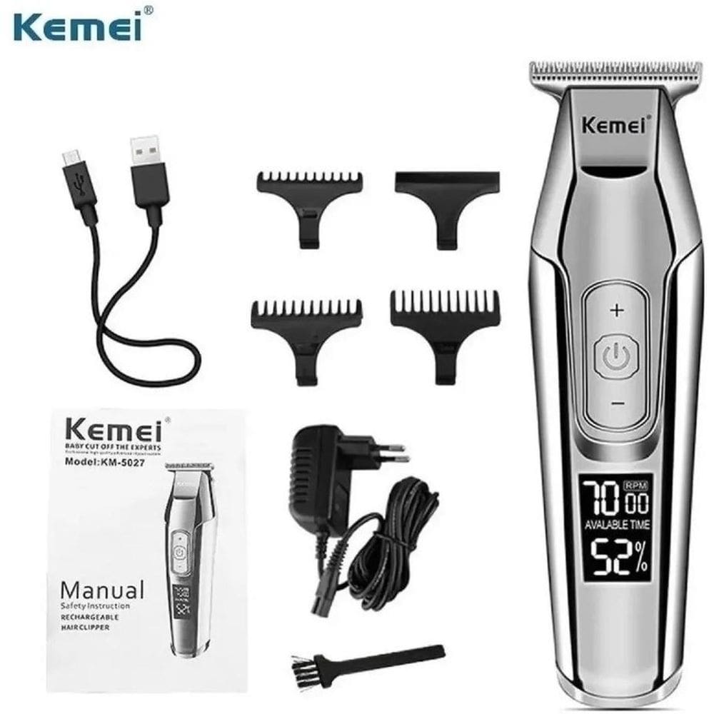 Máquina de acabamento profissional kemei visor lcd km-5027