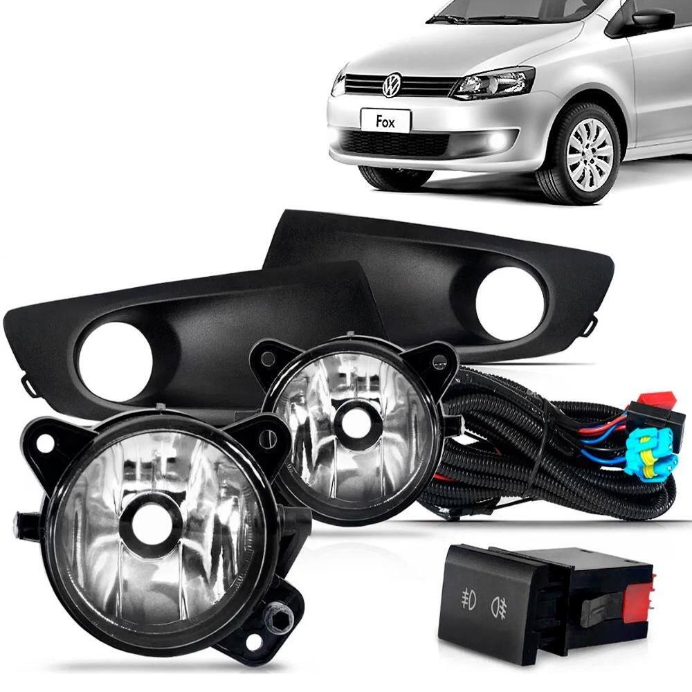 Kit Farol Milha Fox 2010 a 2013 Auxiliar Neblina Botão