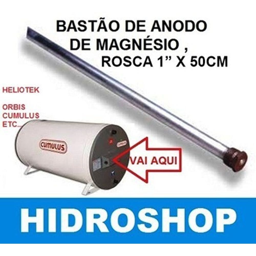 Bastão De Anodo De Magnésio Rosca 1"X50cm - 070002K34