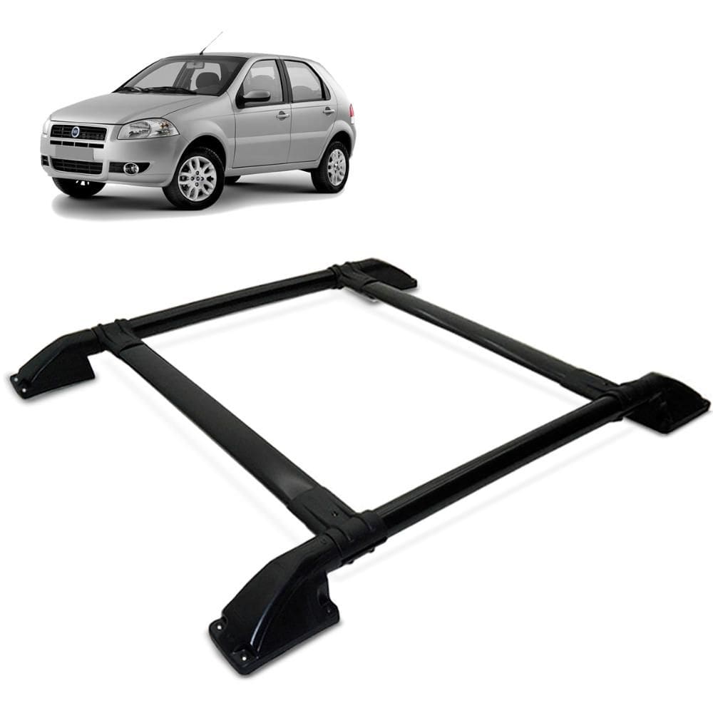 Rack Bagageiro Teto Palio 1996 a 2011 Tubolar Preto