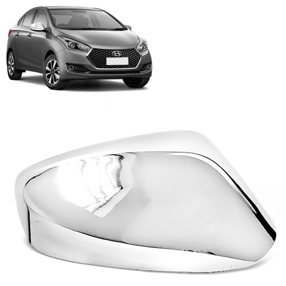 Aplique Retrovisor HB20 2013 a 2019 LD S/ pisca Cromado