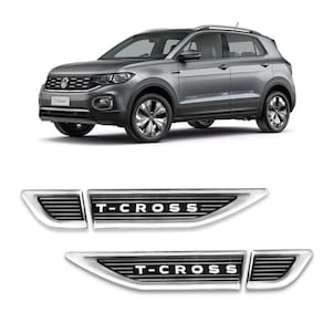 Par Emblema Lateral TCross 2019 2021 Adesivo Resinado Veikko