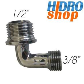 Cotovelo 90° 1/2" x 3/8" Mxm Cromado 0900738