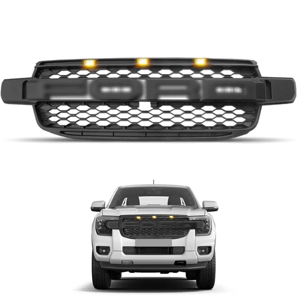 Grade Frontal Ranger 2024 Modelo Raptor Preto com Led