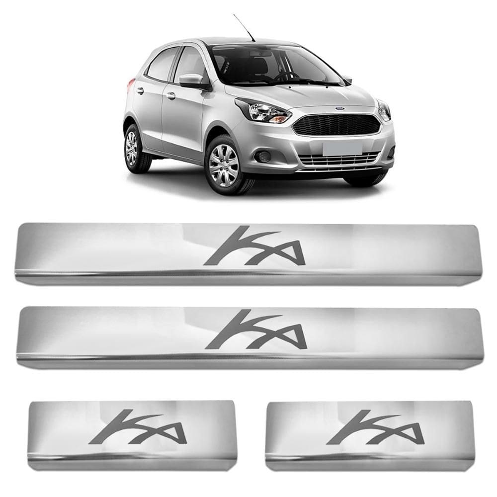 Jogo Soleira Porta Ford Ka 2014 A 2021 Aço Inox