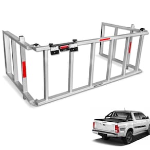 Extensor de Caçamba Hilux 2005 a 2015 Rampa Prata Reforçado 350kg Gtnox