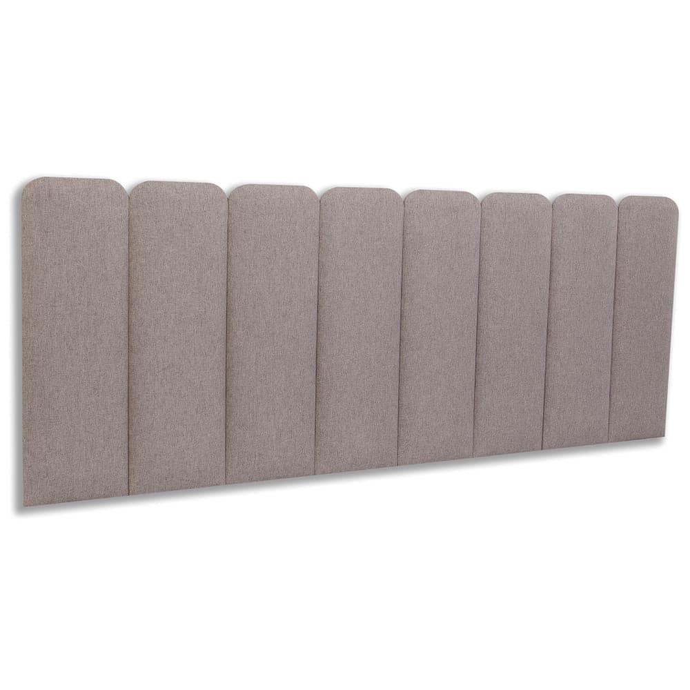 Cabeceira King Estofada  Kit 10 Placas  Arredondada - Linho Castor