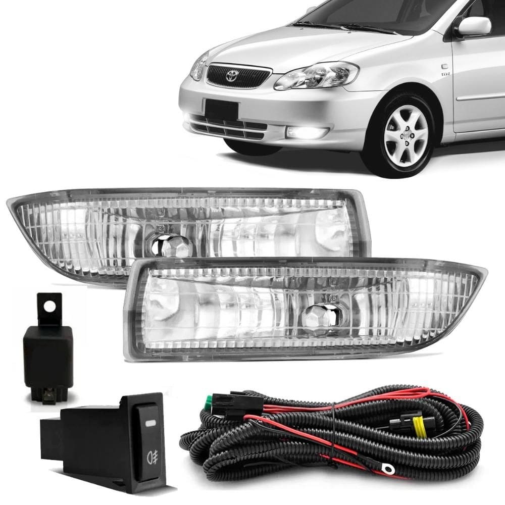 Kit Farol Milha Corolla 2005 a 2009 Auxiliar Neblina Botão