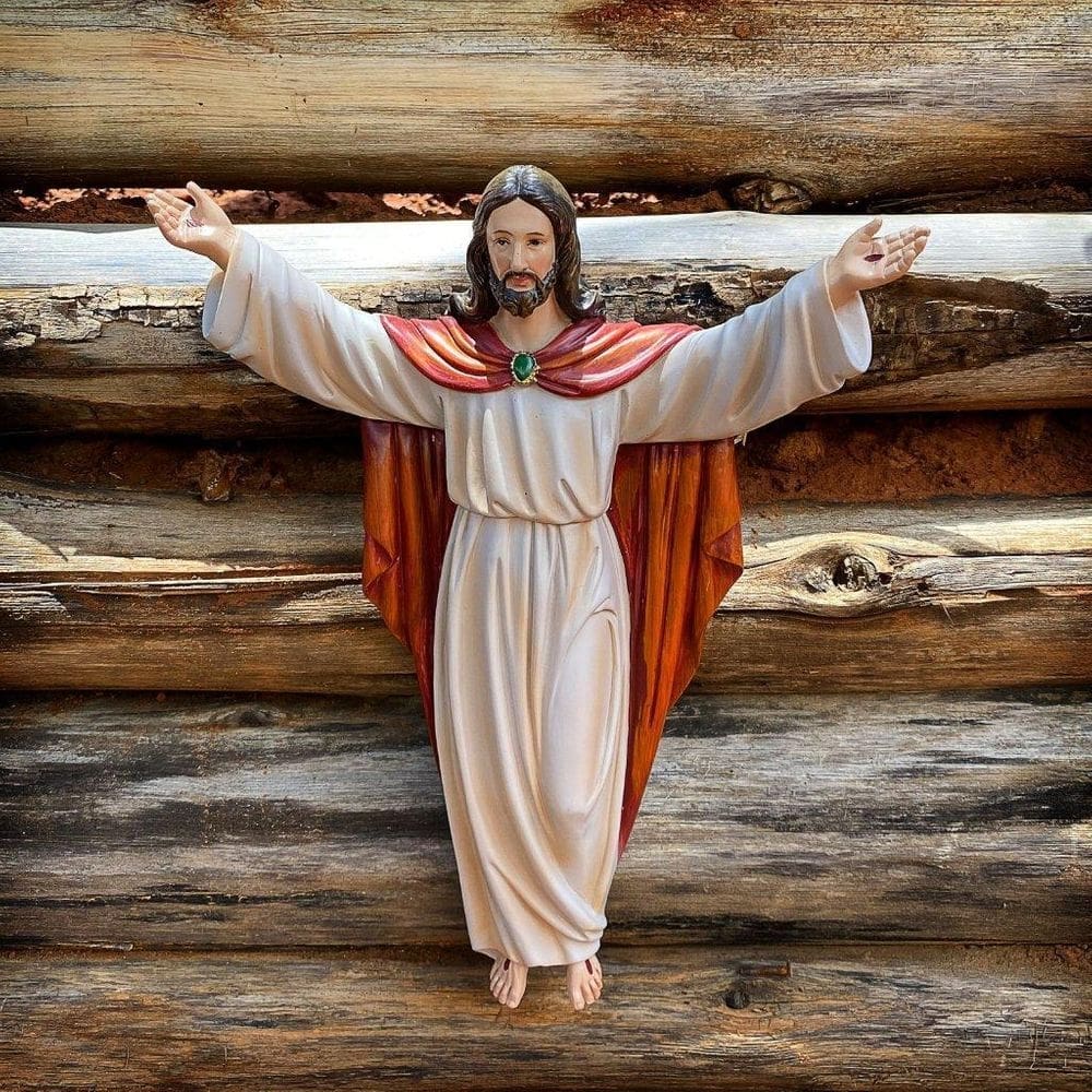 Imagem jesus ressuscitado parede importado resina 29 cm