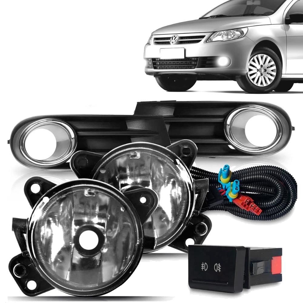 Kit Farol Milha Gol G5 2008 a 2012 Auxiliar Neblina Botão