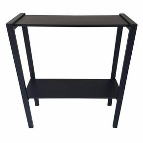 Aparador prateleira dupla industrial mônaco mdf preto 80cm