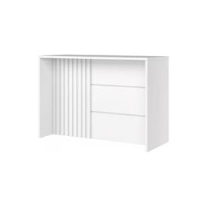 Bancada Gourmet para Cozinha com Ripado Henn Americana MDF Branco