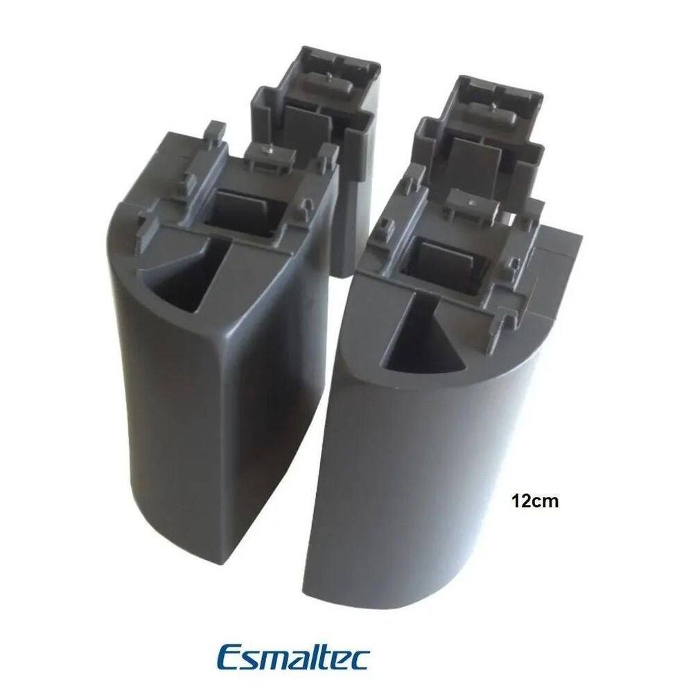 Kit pés completo cinza 12cm para fogão esmaltec ágata glass