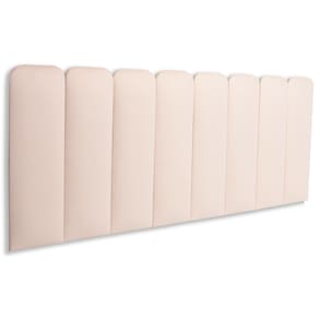 Cabeceira Queen Estofada Kit 8 Placas Arredondada - Suede Creme / Off White