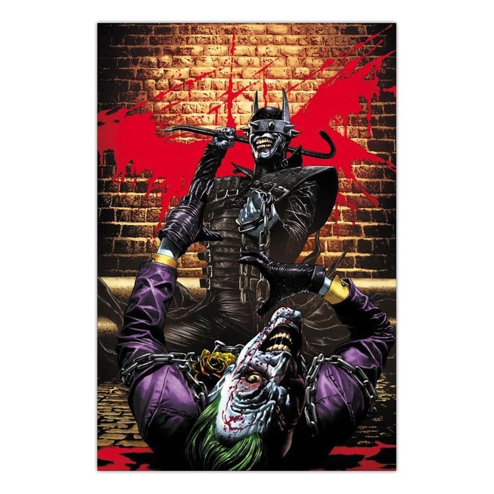 Quadro A3 em MDF Batman que Ri e Joker - Placa