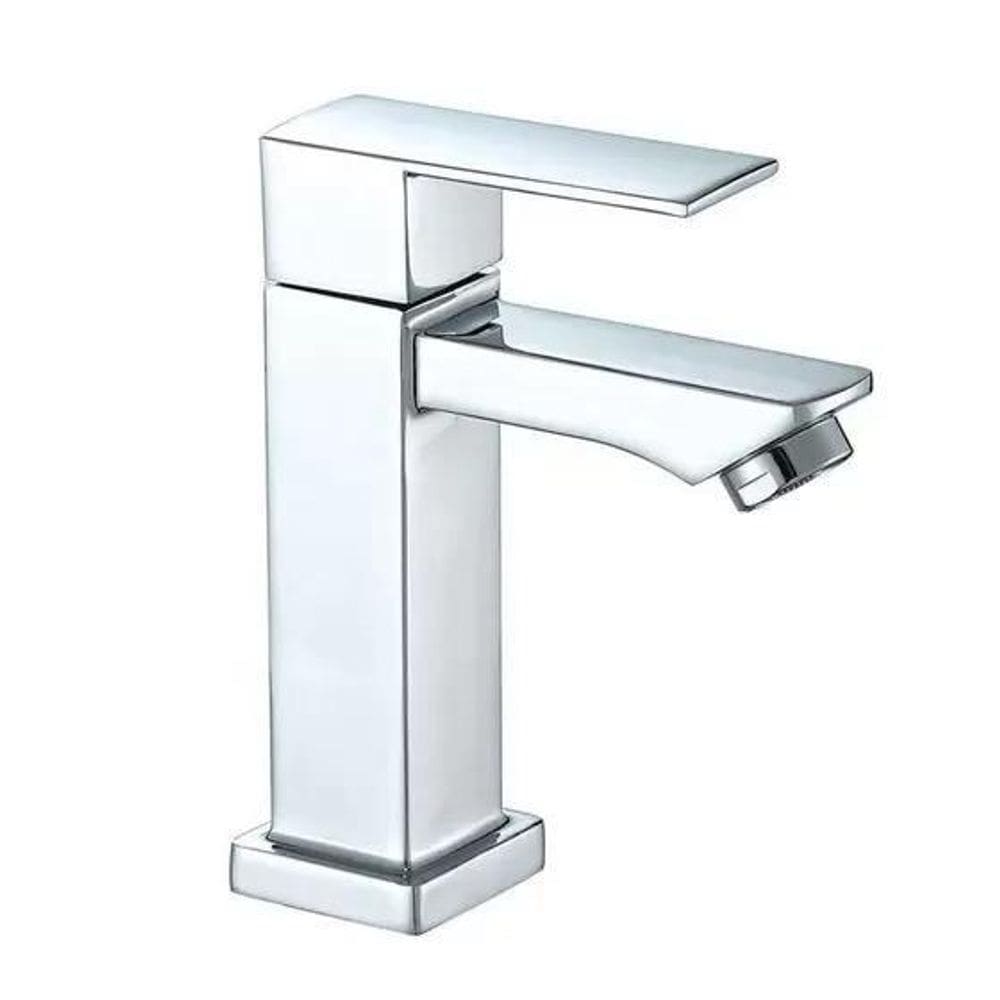 Torneira banheiro lavabo bica baixa prata