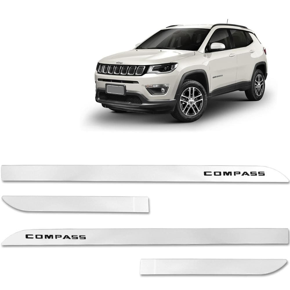 Jogo Friso Jeep Compass 2012 a 2023 Facão Branco Polar