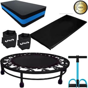 Kit aeróbico mini jump+colchonete+extensor+step+caneleira 1k