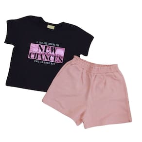 Conjunto Vrasalon Fem Infantil Preto e Rosa