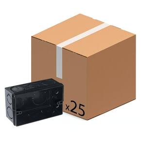 Kit Com 25 Caixa De Luz 4X2 Embutir Preta