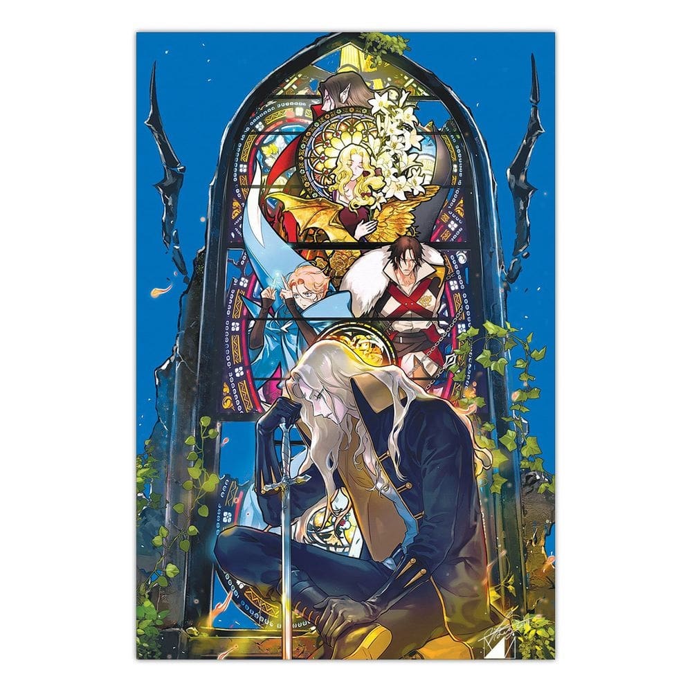 Quadro A4 em MDF Castelvania Vitral - Placa