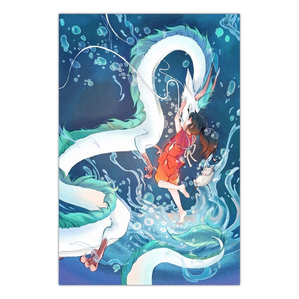 Quadro A4 em MDF A Viagem de Chihiro Studio Ghibli 002-Placa