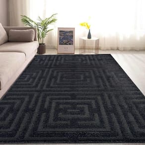 Tapete sala 200x300 alto relevo realce eden 56 cinza preto
